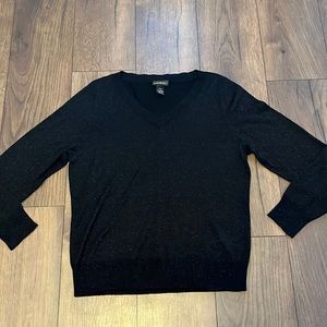 NEW lane Bryant sparkly black v neck sweater 14/16